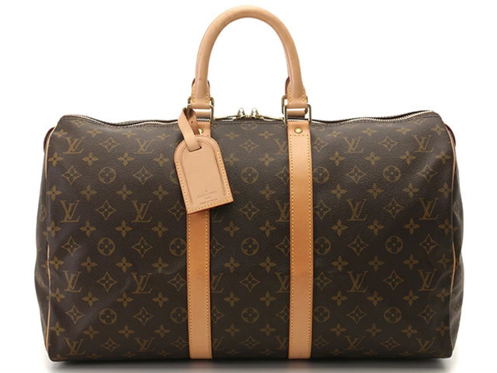 Louis Vuitton Canvas Monogram Keepall Bag Brown